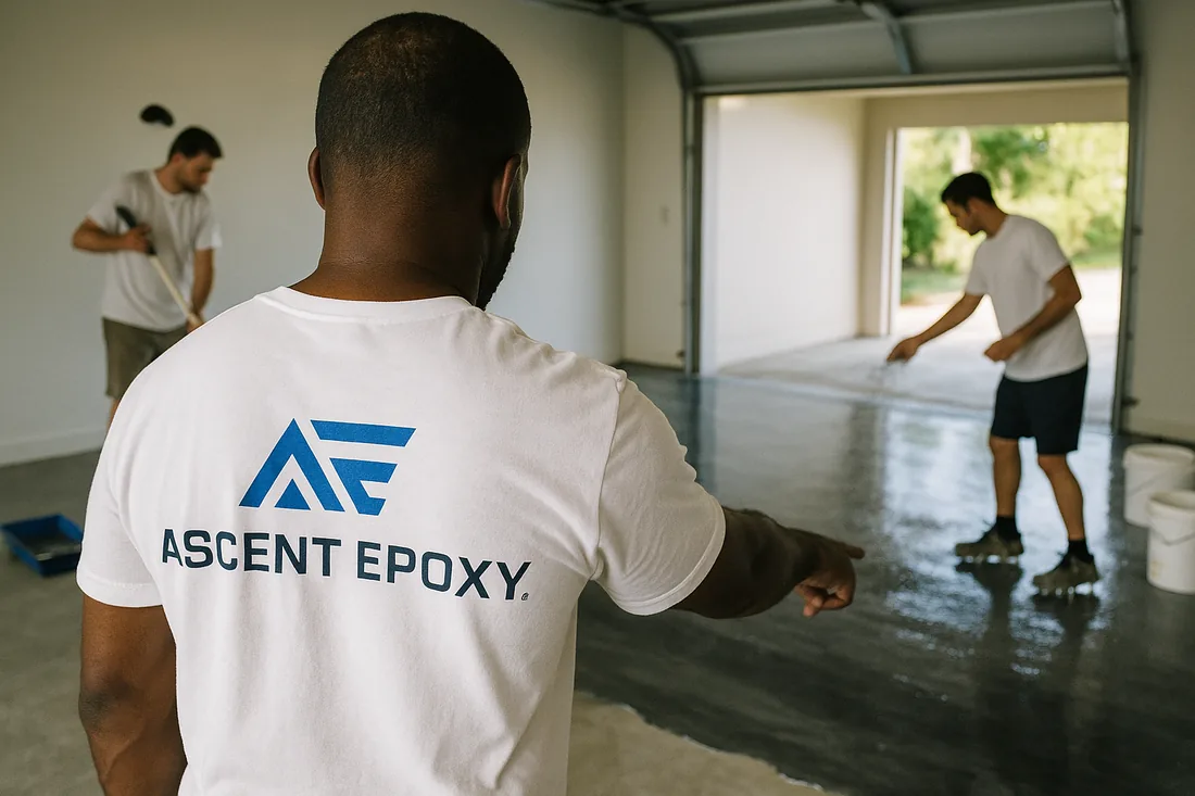 The Ascent Epoxy installation crew on a job site