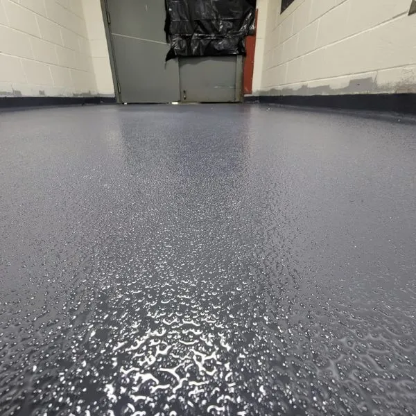 Flake polyaspartic garage floor by the Ascent Epoxy team