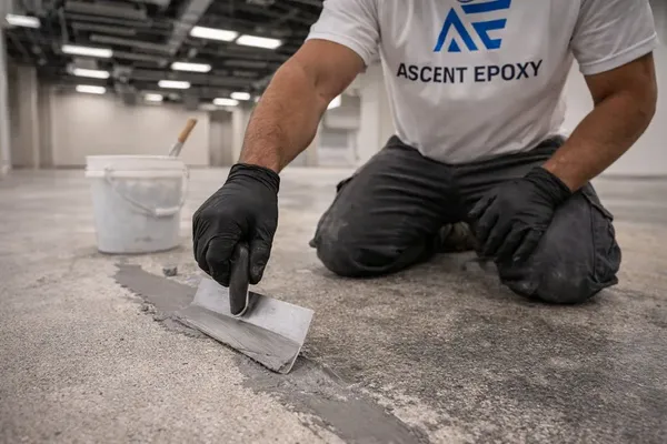 Surface preparation on commercial concrete floor