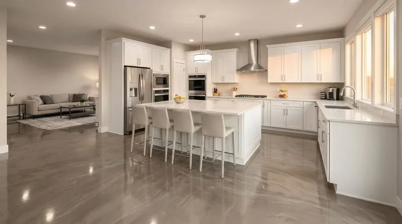 Kitchen metallic pearl epoxy floor by the Ascent Epoxy team