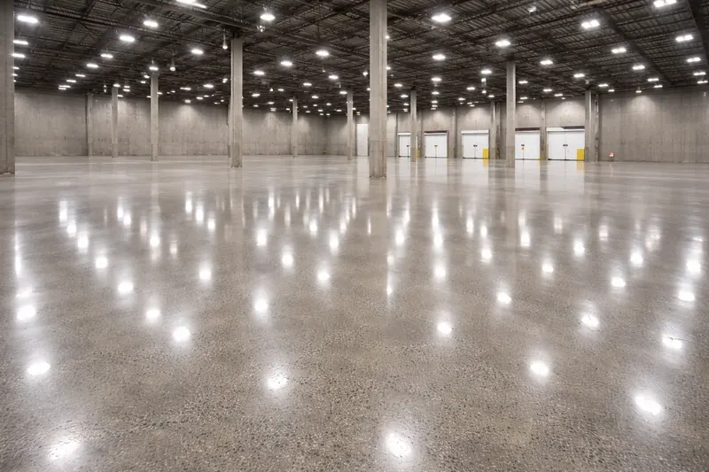 Polished concrete warehouse floor