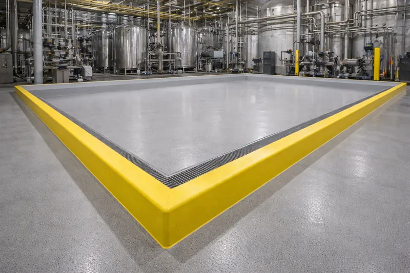 Urethane cement floor coating for industrial facility